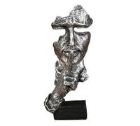 Figurine Thinker Silent Man - Sculpture de bureau d'art abstrait, construction en résine robuste, design minimaliste | Décoration d'intérieur pour salon, bureau, étagère, affichage artistique moderne