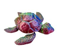 Figurine tortue - Impression 3D, statue de tortue de mer | Statue d'animal articulé mobile pour bibliothèque | Décoration de bureau interactive Cadeau de décoration d'intérieur
