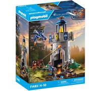 Playmobil 71483 Tourelle des Chevaliers de Novelmore avec Dragon - Les Chevaliers défendent Leur Royaume Novelmore - avec 1 Animal et 3 Personnages - Jouet Univers médiéval et Historique. Dès 4 Ans