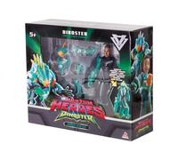 Figurine transformable AULDEY Dinoster Quantum Heroes 22 cm 2-en-1 armure amovible Turquoise