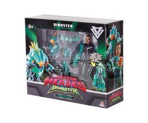 Figurine transformable AULDEY Dinoster Quantum Heroes 22 cm 2-en-1 armure amovible Turquoise
