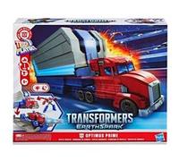 Figurine EarthSpark Optimus Prime Remorque de combat