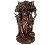 Figurine triple déesse celte en résine aspect bronze