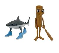 Figurine Tung Tung Sahur - Décoration de bureau Tralalero Tralala - Requin imprimé en 3D dans des chaussures - Cadeau amusant de collection - Figurines virales italiennes - Cadeau pour les fans de
