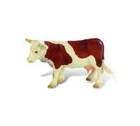 Figurine vache marron/blanche