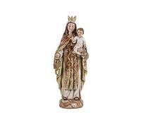 Figurine Vierge du Carmen Patronne de la mer, des Marins et des Animes du Purgatoire en résine Peinte à la Main 8 x 8 x 20 cm