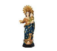 Figurine Vierge du Chapelet en résine Peinte à la Main 15 x 15 x 40 cm