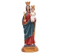 Figurine Vierge Marie en Résine, 21cm, Tenant Jésus - Statuette Colorée, Sculpture Religieuse pour Décoration de la Maison, Cadeau pour Famille et Amis