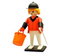 Figurine vintage Le Cavalier De Concours D'obstacles Plastoy Playmobil Orange TU