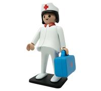 Figurine vintage L'infirmière Plastoy Playmobil Blanc TU
