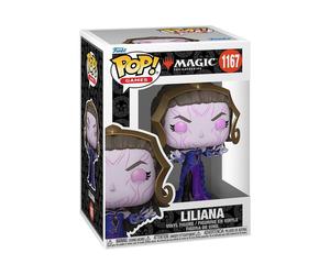 Figurine vinyl Funko Pop! Games Magic: The Gathering Liliana Vess n°1167 pose bras ouverts Violet et bleu