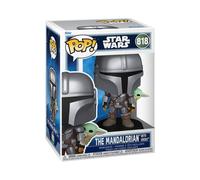 Figurine vinyle tête branlante Funko Pop! Star Wars The Mandalorian avec Grogu Multicolore