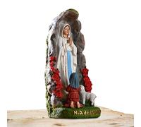 Figurine Virgin Mary - Statue catholique, décoration sacrée | Représentation en résine de révélation avec une fille agenouillée et des moutons, accent inspirant pour les croyants, décoration de