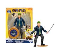 Figurine Zoro One Piece (15,24 cm) avec 5 Accessoires, Contient des Sabres interchangeables, Un Fourreau pour Les Sabres, Un Visage Interchangeable et Un Support en Forme de pièce de Berry