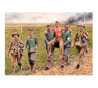 British And German Soldiers, Somme Battle, 1916maquette Figurine British And Ger