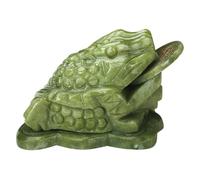 Figurines à collectionner, grenouille de jade avec pièce de monnaie dans la bouche 4 x 3 x 3 à trois pattes à pattes grenouille naturel jade argent grenouille feng shui grenouilles figurines pour att