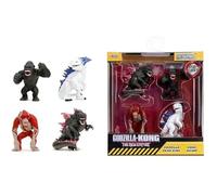 Godzilla - Pack 4 figurines Diecast Nano Metalfigs série 1 4 cm Multicolore G