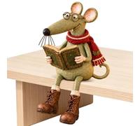 Figurines à Poser sur Étagère Souris Lectrice Miniature Artistique à | Statuette de Souris pour Table et Bibliothèque Pour Bureau, Table, Cheminée, Chambre, Armoire, Étude,