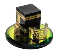 Figurines Architecturales Islamiques Rondes en Cristal pour Ramadan | Transparence et Réfraction Lumineuse, Style Oriental, pour Bibliothèques et Bureaux, Souvenir Décoratif