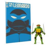 Figurines articulées avec bande dessinée TMNT BST AXN Tortues Ninja Leonardo