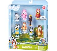 Figurines - BLUEY - Coffret 8 personnages - Figurines articulées - Univers de la série - Mixte