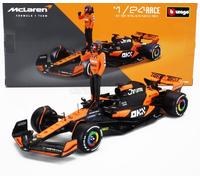 FIGURINES BURAGO 1/24 MCLAREN F1 MCL38 2024 OSCAR PLAQUES MODÈLE STATIQUE DIE...