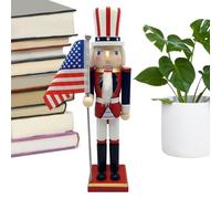 Figurines casse-noisettes patriotiques | Figurines casse-noisettes en bois pour décoration de la maison, chambre à coucher, chambre d'enfant