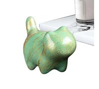 Figurines Chats Déco Maison - Chat en Bois Sculpté à la Main | Statuette Artistique Mignonne à Peinture Flottante Artisanale pour Collectionneurs Maison Amoureux des Animaux Bureau Table de Chevet Sal