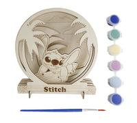 Figurines colorées en bois Stitch - Set de figurines pour enfants à peindre avec motif de Stitch, fabriquées en bois naturel pour activités artistiques, manuelles et décoration créative