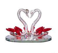 Figurines Cygne Ornement Décoration Maison Artisanat Salon Chambre Bureau Voiture Décoration Blanc Bleu Rose Rouge Jaune 15 x 10 x 8 cm (rouge)