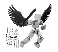 Figurines D'action Mobiles Communes, Figurines Mobiles Multi-articulaires Imprimées En 3D, Modèle De Robot D'action Assemblé Avec Des Ailes, Jouet De Bloc De Robot D'activité Corporelle Drôle