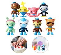 Figurines d'action Octonauts, 8 pièces de décorations de gâteaux, mini figurines d'animaux, ensemble de jouets éducatifs océaniques
