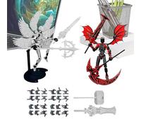 Figurines d'Action pour Garçons - 2 Ensembles Robot Pré-Assemblé à Ailes,Imprimé 3D Articulé Joints Mobiles Décorations Bureau | Jouet Objet Décoration Pour les Amateurs Jeux Salon, Chambre, Bibliothè
