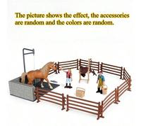 Figurines d'action réalistes de modèle de maison de ferme stable Onuks, chevalier, cheval, animal. Club équestre avec cavalier, clôture de box à chevaux, poupée de cavalier, ensemble d'animaux avec ac