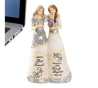 Figurines d'ange ami - Figurines de sœur en résine, décoration de figurine d'amitié, souvenir du meilleur ami, fabriquées à la main pour sculpture miniature | Anniversaire des femmes meilleurs