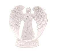 Figurines d'ange Bougeoir Photophore, Bougeoir De Prière Bougeoir Commémoratif Blanc Aile d'ange Priant Statue pour la Décoration de la Maison(L)