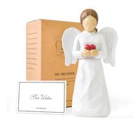 Figurines d'ange gardien pour femmes, Figurine d'ange avec cœur en coupe, Statues et Figurines d'ange Cadeaux d'anniversaire pour maman, Figurines ange blanc Cadeaux de sympathie l'espoir et l'amour