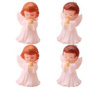 Figurines d'ange Priant 4 PièCes - Statuettes d'ange avec Ailes pour DéCoration IntéRieure, Maison, Bureau, Jardin - MatéRiau Plastique, 6.5 X 4 X 4 Cm, Blanc