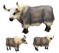 Figurines d'animaux 5, 7 x 3, 4 x 1, 4 cm, jouet réaliste en plastique Yak, jouets éducatifs respectueux de l'environnement pour enfants, jouets éducatifs, anniversaire, décoration de gâteau et jeux.