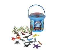 Figurines d'animaux aquatiques Wild Republic, seau, cadeaux pour enfants, fournitures de fête sur le thème de l'océan, créatures marines, 18 pièc