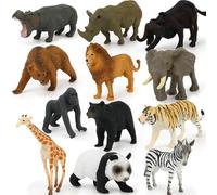Figurines d'animaux - Figurines réalistes d'animaux de la jungle | Lot de 12 jouets d'animaux de simulation | Jouets pour animaux du zoo, jouets éducatifs pour Ragaz