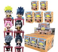 Figurines d'anime Naruto Sasuke Uchiha Naruto Kakashi, mini-modèles en PVC, série Naruto Shippuden sur le thème du ramen, boîte mystère, jouet cadeau random 6pcs with box