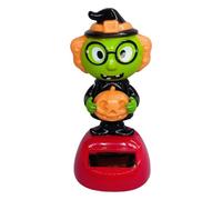 Figurines dansantes à énergie solaire | Décoration de tête secouante | Accessoires de tableau de bord animés d'Halloween pour salon, voyage, chambre à coucher, voiture, maison, camion automobile
