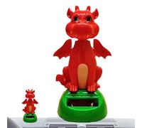Figurines dansantes à énergie solaire, - Décoration de voiture de dinosaure solaire oscillant - Ornements de table dinosaures créatifs aux couleurs vives pour chevet, tableau de bord, véranda,