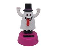 Figurines dansantes à énergie solaire pour Halloween, décoration de tableau de bord de voiture, figurines d'Halloween à tête de mort