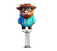 Figurines Dansantes, Dessin Animé Drôle 2D, 1 Pièce, À Tête Secouée En Acrylique, Ornement De Veau À Pompon Mignon, Jouet De Collection Vibrant, Pour Fête De Bureau Sur Tableau De Bord De Voitu