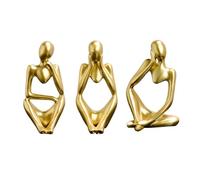 Figurines d'art en résine de style nordique pour décoration de la maison, sculptures abstraites, parfaites pour ajouter une touche artistique moderne à différents espaces (ensemble doré)