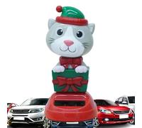 Figurines De Balançoire Solaire De Noël,figurines De Noël À Secousses Solaires - Voiture Dessin Animé Balançant Des Ornements Solaires,Ornements De Jouets De Danse De Voiture Engageants, Décoration