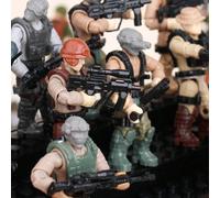 Figurines de blocs de construction militaire - Ensemble de 12 modèles miniatures, parfaits pour la construction de scène, jouet en sacs surprises aléatoires 1 style aléatoire,1 guérilla aléatoire,3 tr