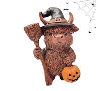 Figurines de bureau Sculpture à collectionner pour patio familial Hall Outdoor Hall Garden Fêtes d'intérieur Tiered Farmhouse Home | Statue de vaches des hautes terres | Statue en résine de gagne